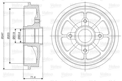 Тормозный барабан VALEO 237097