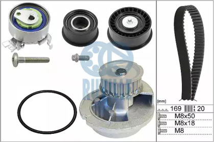 Комплект водяного насоса / зубчатого ремня RUVILLE 55327712