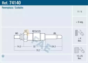 Свеча накаливания FAE 74140