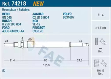 Свеча накаливания FAE 74218