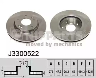 Тормозной диск NIPPARTS J3300522