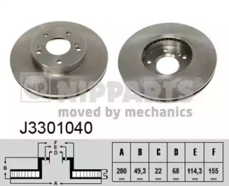 Тормозной диск NIPPARTS J3301040