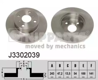 Тормозной диск NIPPARTS J3302039