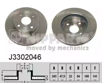 Тормозной диск NIPPARTS J3302046