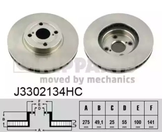 Тормозной диск NIPPARTS J3302134HC