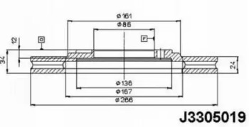 Тормозной диск NIPPARTS J3305019