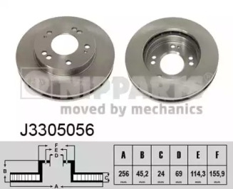 Тормозной диск NIPPARTS J3305056