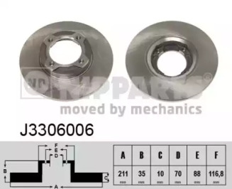 Тормозной диск NIPPARTS J3306006