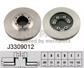 Тормозной диск NIPPARTS J3309012