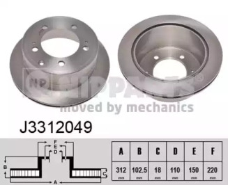 Тормозной диск NIPPARTS J3312049