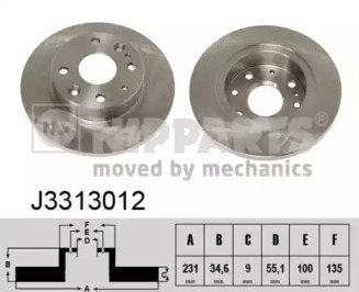 Тормозной диск NIPPARTS J3313012