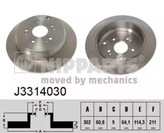 Тормозной диск NIPPARTS J3314030