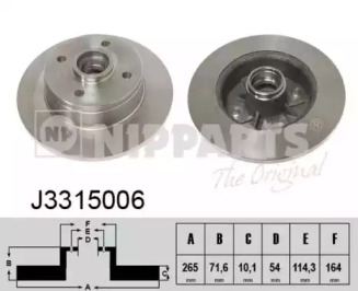 Тормозной диск NIPPARTS J3315006