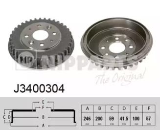 Тормозный барабан NIPPARTS J3400304