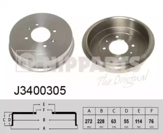 Тормозный барабан NIPPARTS J3400305