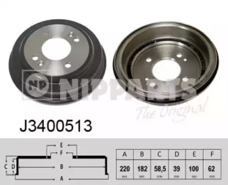 Тормозный барабан NIPPARTS J3400513