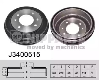 Тормозный барабан NIPPARTS J3400515