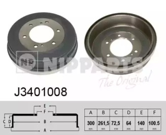 Тормозный барабан NIPPARTS J3401008