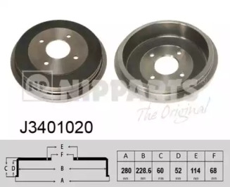 Тормозный барабан NIPPARTS J3401020