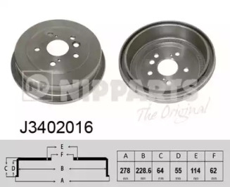 Тормозный барабан NIPPARTS J3402016