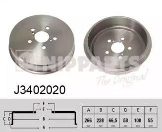 Тормозный барабан NIPPARTS J3402020