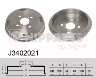 Тормозный барабан NIPPARTS J3402021