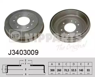 Тормозный барабан NIPPARTS J3403009