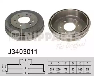 Тормозный барабан NIPPARTS J3403011