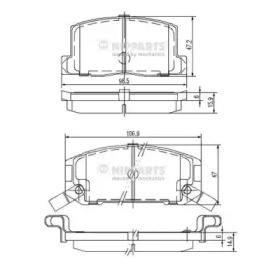 Комплект тормозных колодок NIPPARTS J3612004