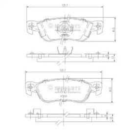 Комплект тормозных колодок NIPPARTS J3619000