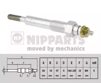 Свеча накаливания NIPPARTS J5719004