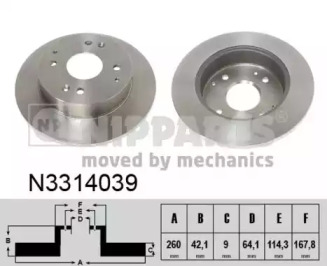 Тормозной диск NIPPARTS N3314039