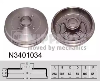 Тормозный барабан NIPPARTS N3401034