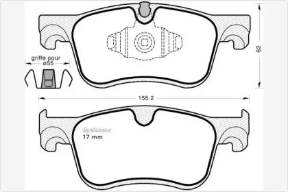 Комплект тормозных колодок MGA 1172