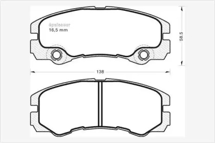 Комплект тормозных колодок MGA 549