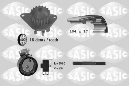 Комплект водяного насоса / зубчатого ремня SASIC 3900003