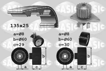 Комплект водяного насоса / зубчатого ремня SASIC 3900032