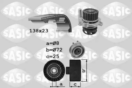 Комплект водяного насоса / зубчатого ремня SASIC 3906091