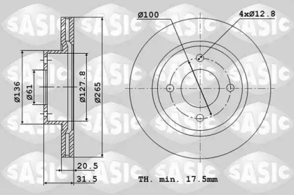 Тормозной диск SASIC 4004265J