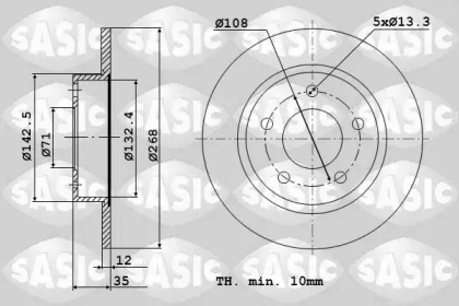 Тормозной диск SASIC 6100033