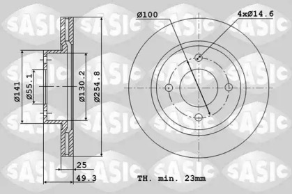 Тормозной диск SASIC 6106059