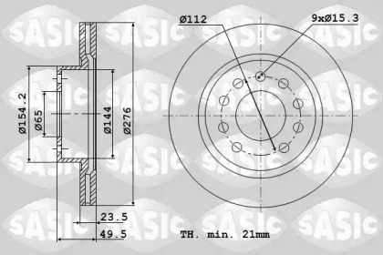 Тормозной диск SASIC 6106259