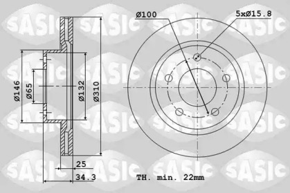 Тормозной диск SASIC 6106282