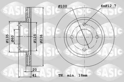 Тормозной диск SASIC 6106295