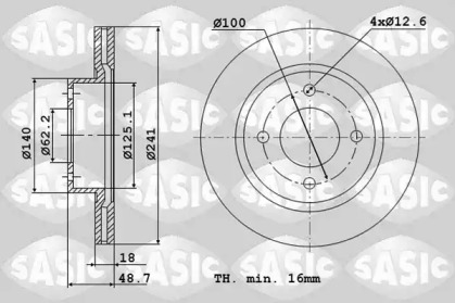 Тормозной диск SASIC 6106335