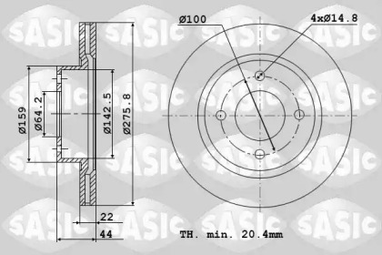 Тормозной диск SASIC 9004806J