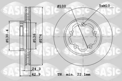 Тормозной диск SASIC 9004909J