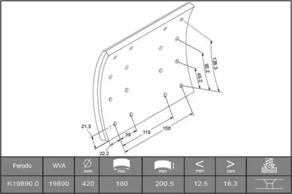 Комплект колодки тормозной накладки BERAL 1989018506016166