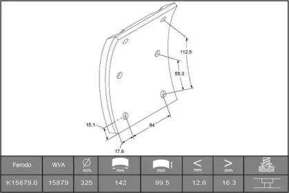 Комплект колодки тормозной накладки BERAL 1587916506016498