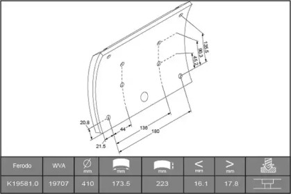 Комплект колодки тормозной накладки ABEX B2094167